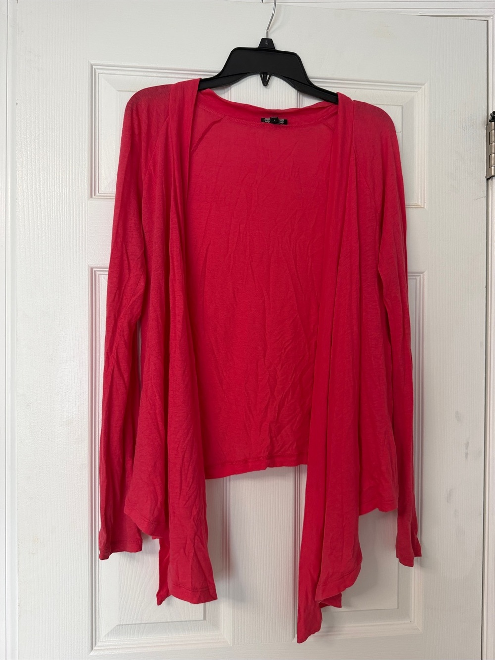 Express Open-Front Cardigan in Bright Coral - large